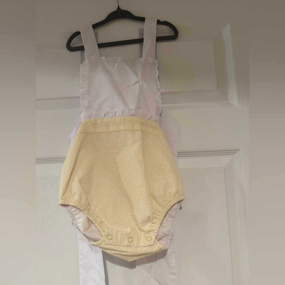 Beaufort Bonnet Company Yellow Seersucker Sunsuit 18-24M NWT